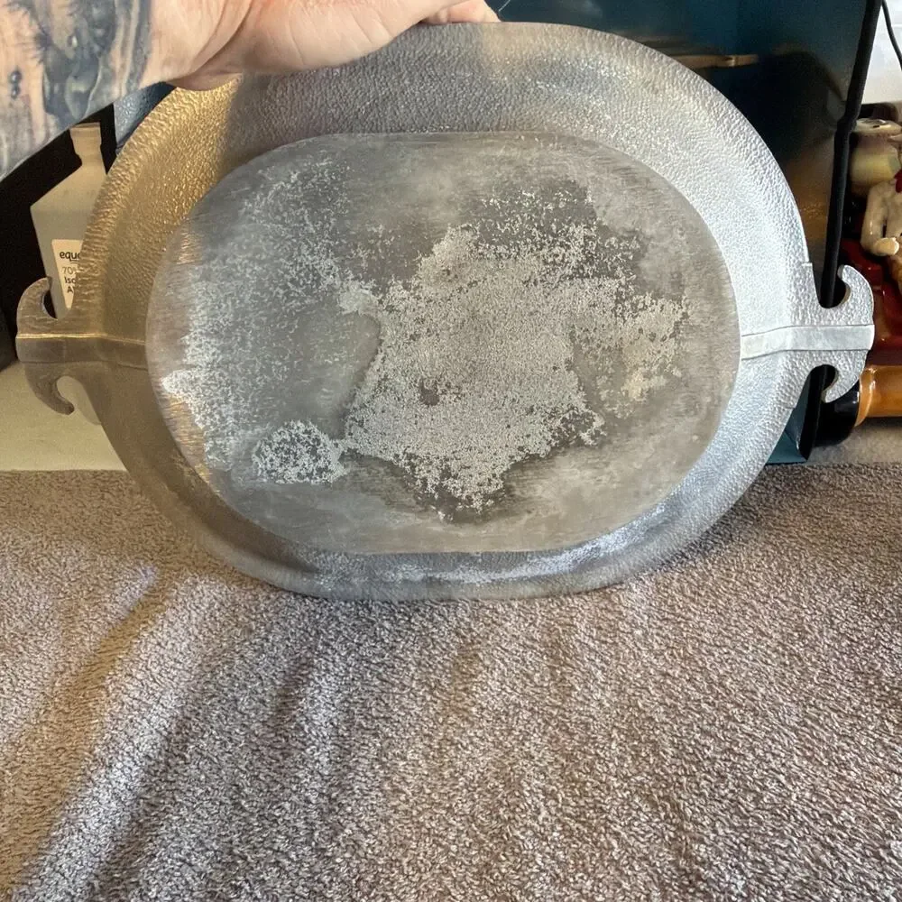 Guardian Service Vintage Cast Aluminum Oval Dutch Oven Roaster with Glass Lid